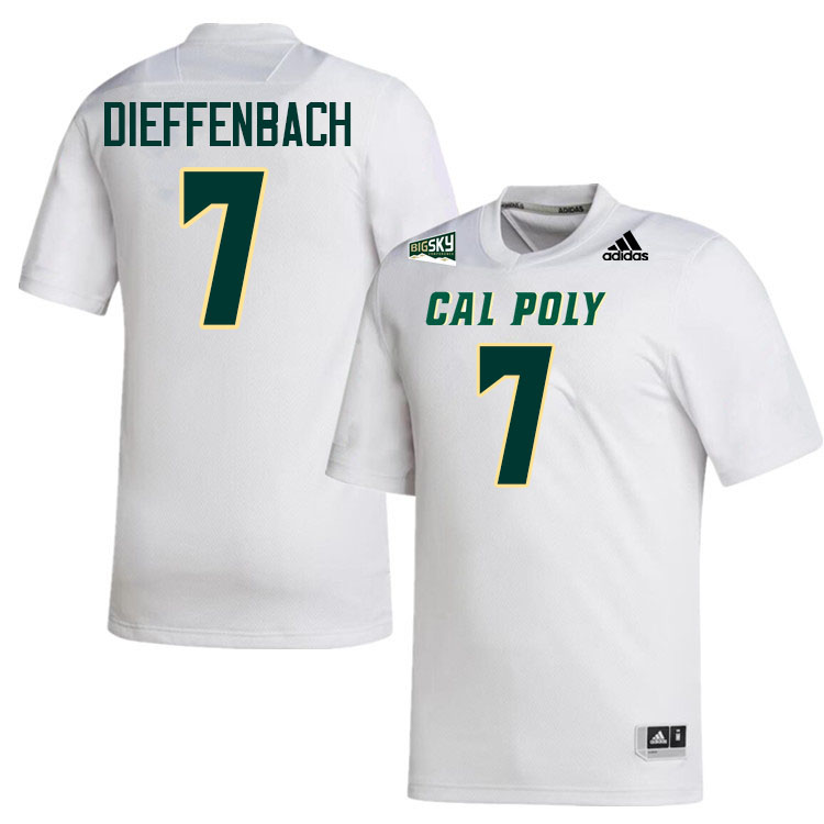 Cal Poly Mustangs #7 Ty Dieffenbach College Football Jerseys,Uniforms Stitched-White